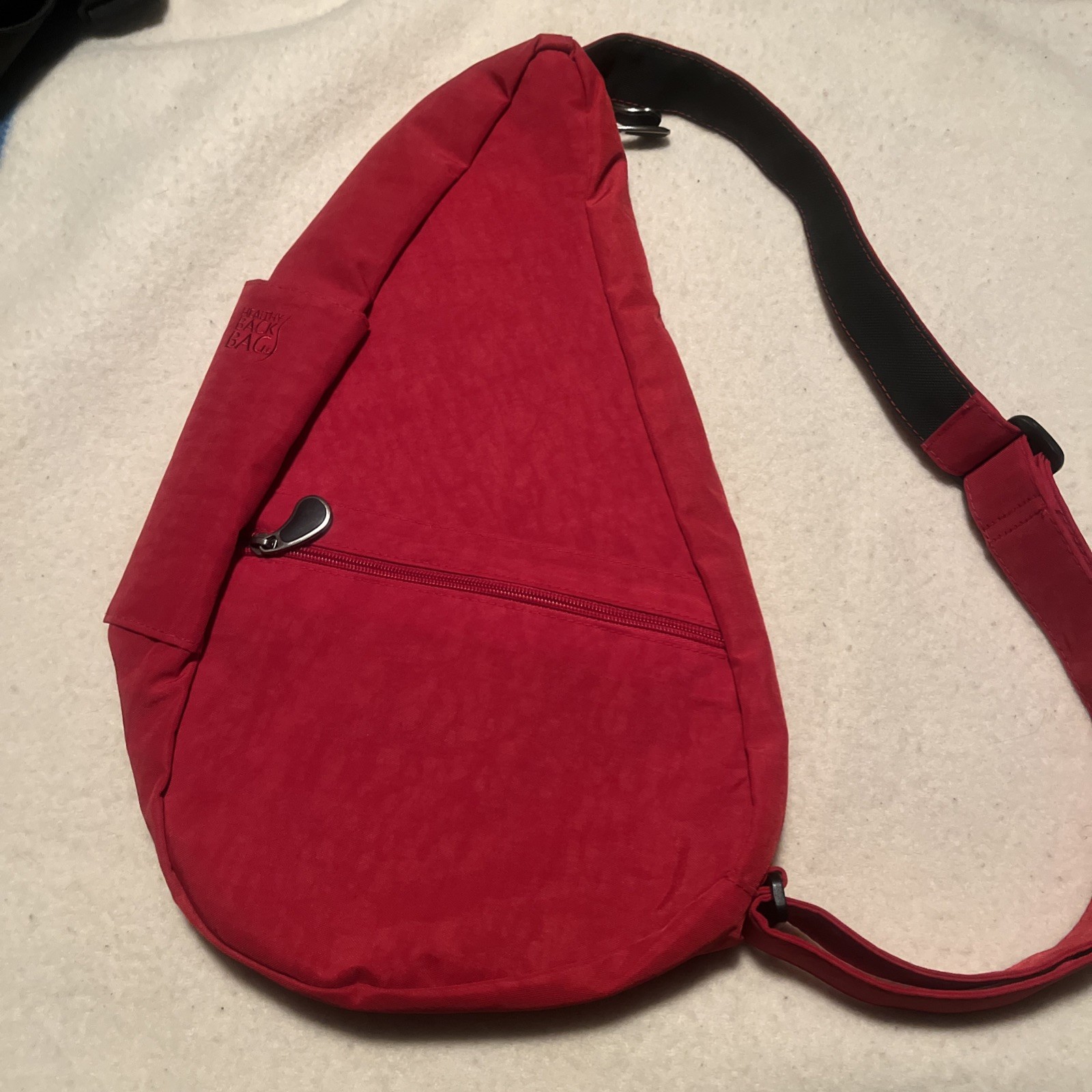 AmeriBag Healthy Back Bag Sling Bag Unisex Solid Red Nylon 17″ Crossbody