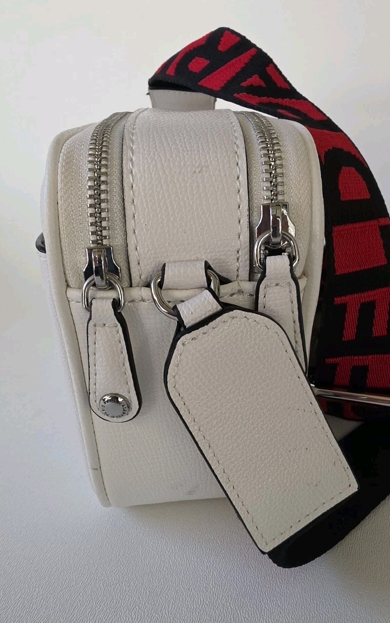 Karl Lagerfeld Paris Red Hearts White Crossbody Handbag with Coin Bag