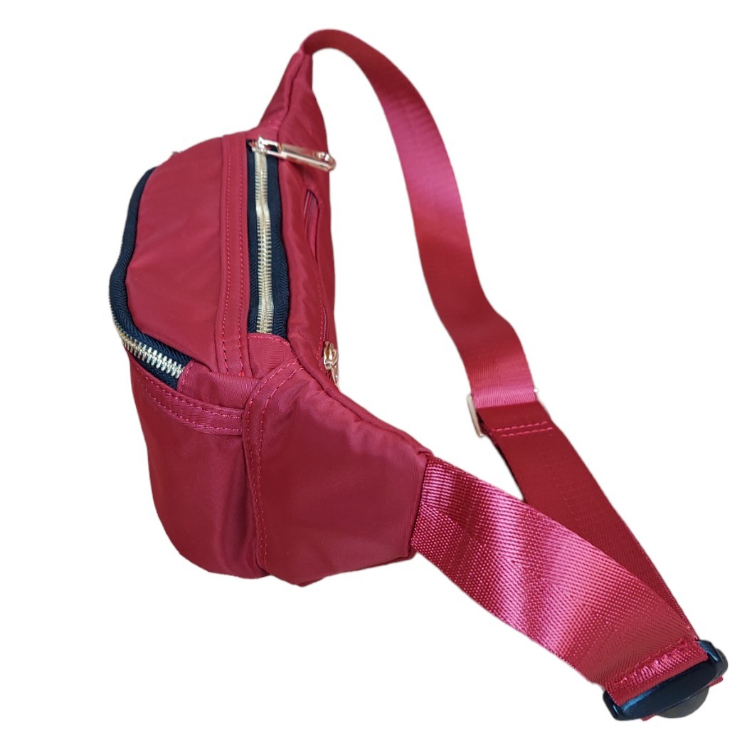 Isabelle Women’s Red Belt Bag Nylon Crossbody Sling Fanny Pack NWT PETA Vegan