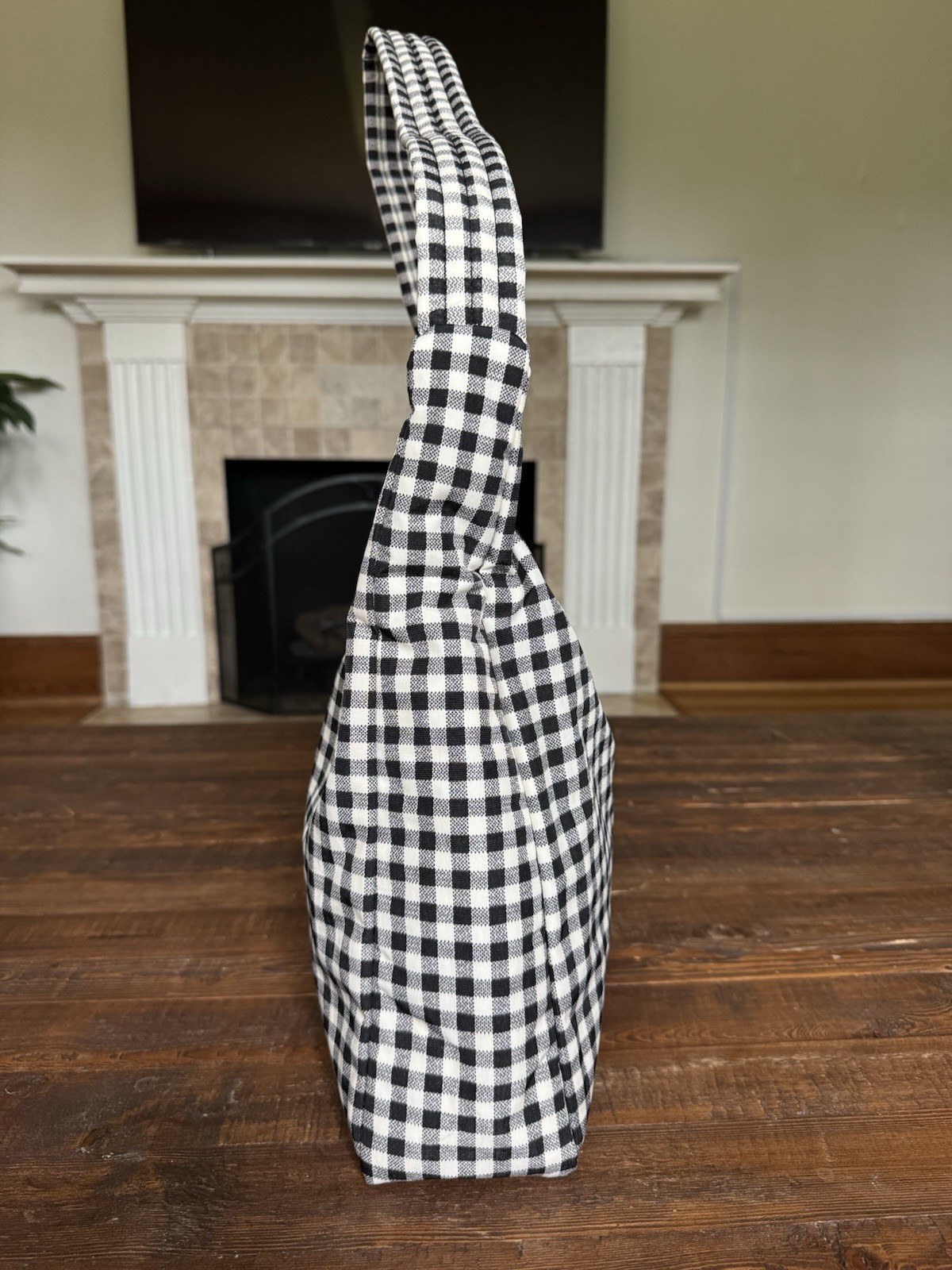 Baggu Nylon Shoulder Bag Black & White Gingham NWT