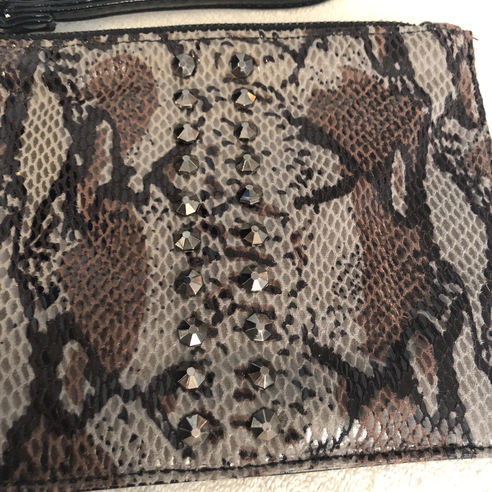 Poverty Flats Snake Print Patent Wristlet NWT