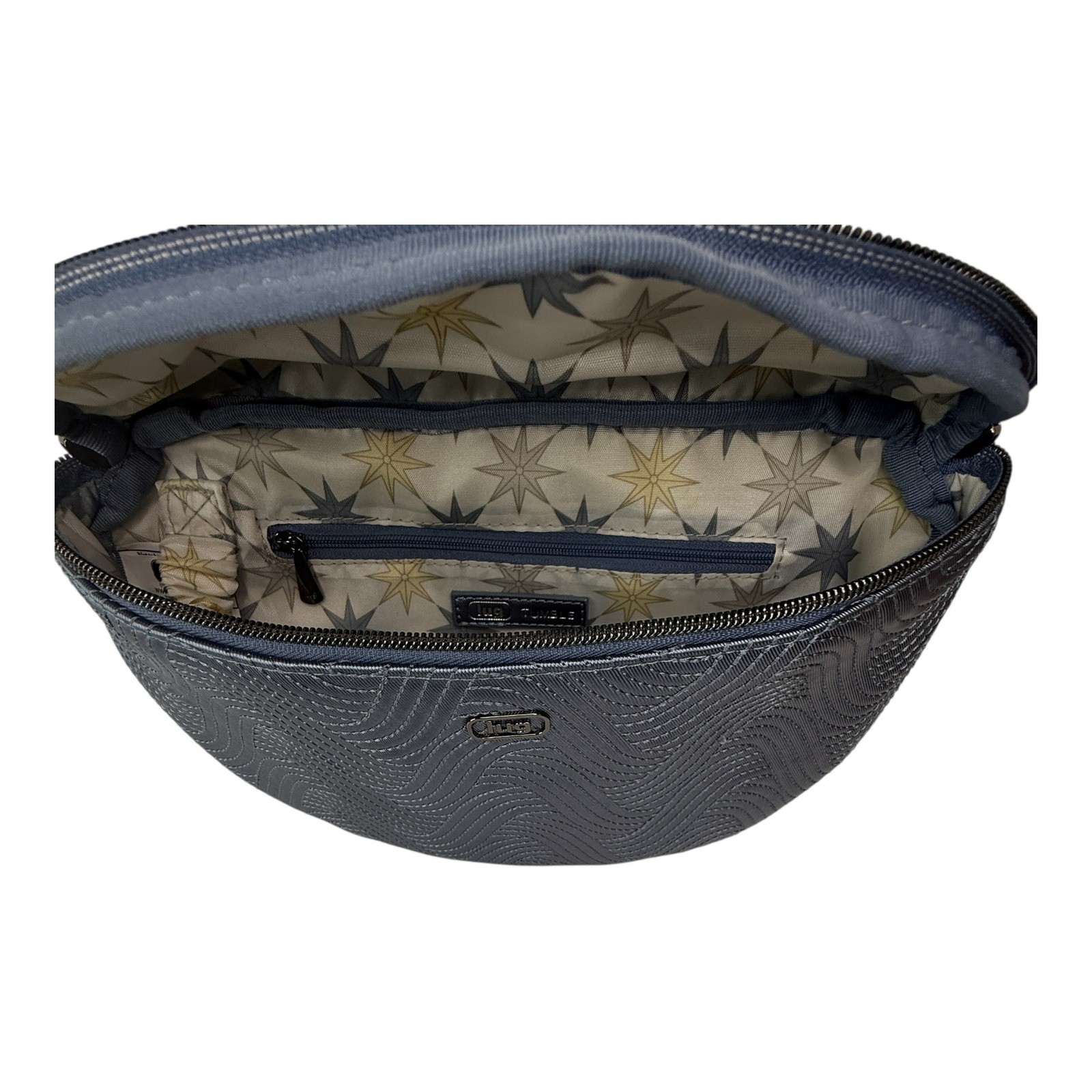Lug Tumble Navy Blue Wave Quilted Convertible Belt Bag Crossbody Fanny Pack