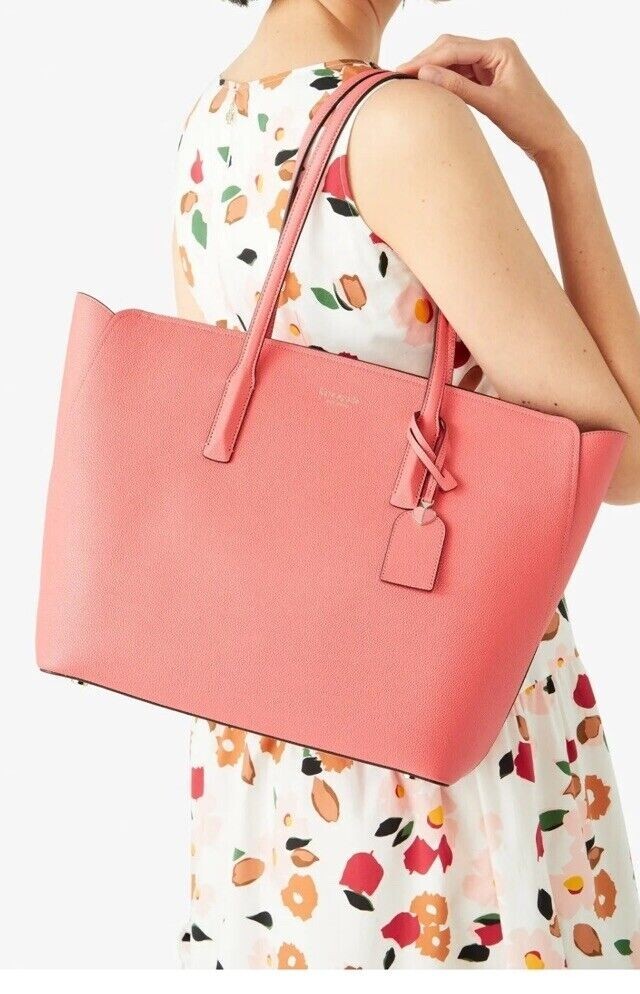 NWT Kate Spade Margaux Medium Tote Zip Top Leather Bag Peachy PXRUA229 Original