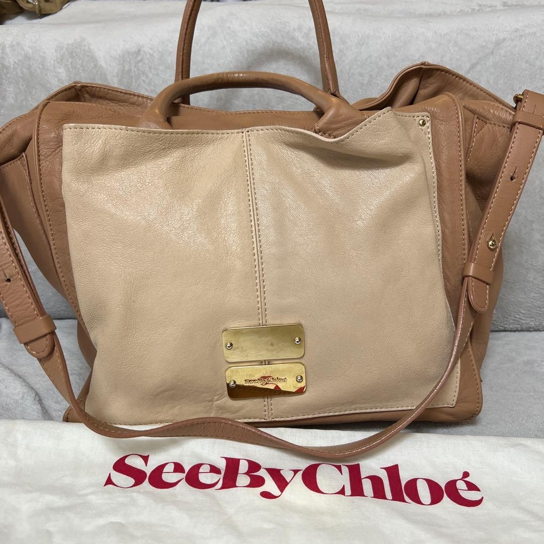 SeeByChlo Pink Beige Shoulder Bag