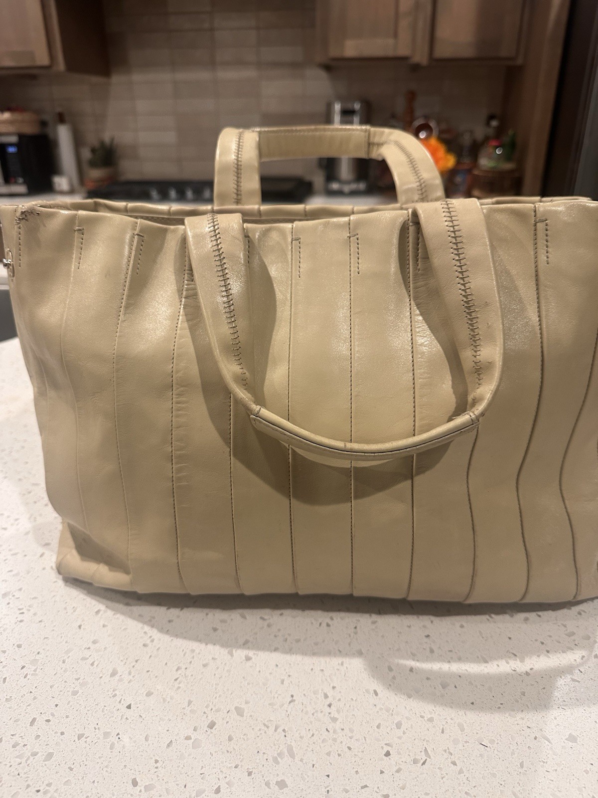 Reed Krakoff Leather Tote Beige Brown