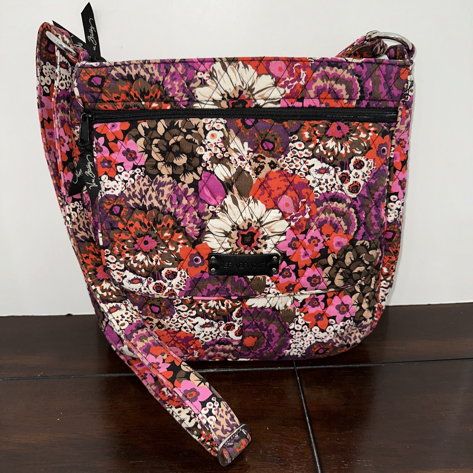 Vera Bradley Retired Rosewood Crossbody Shoulder Purse Handbag Excellent! LIZZY