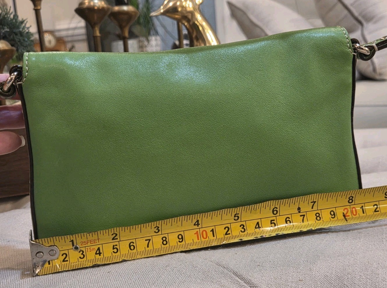 Vintage Y2K Kate Spade Green Leather Baguette Shoulder Bag Archival Grunge