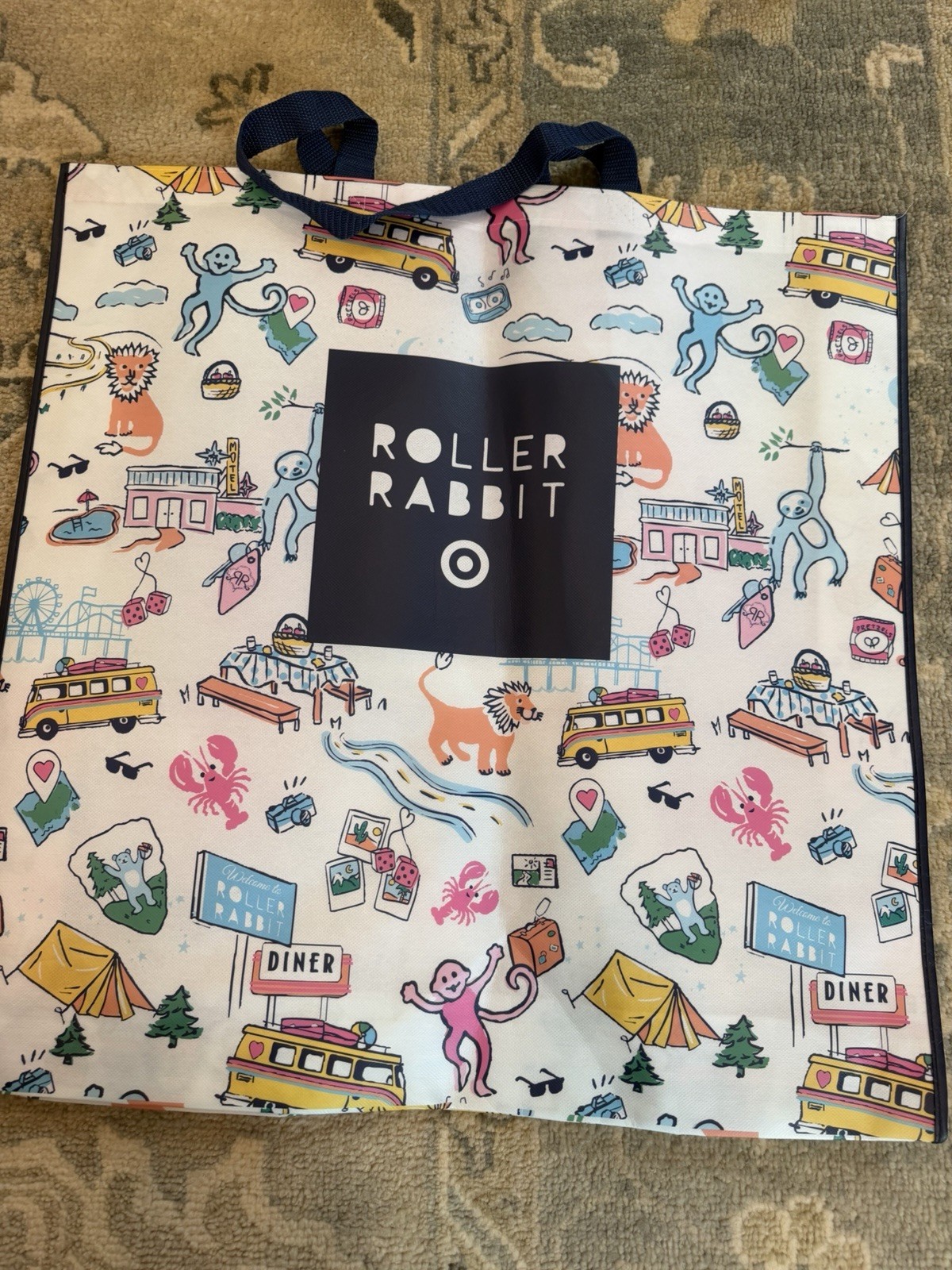 ROLLER RABBIT x TARGET TOTE BAG 24”x24” NEW RARE GIFT REUSABLE BAG