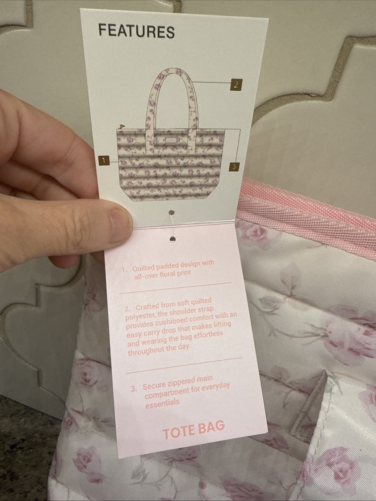 Loveshackfancy X Target Yoobi Ribbon Rosa Quilted Tote Bag NWT