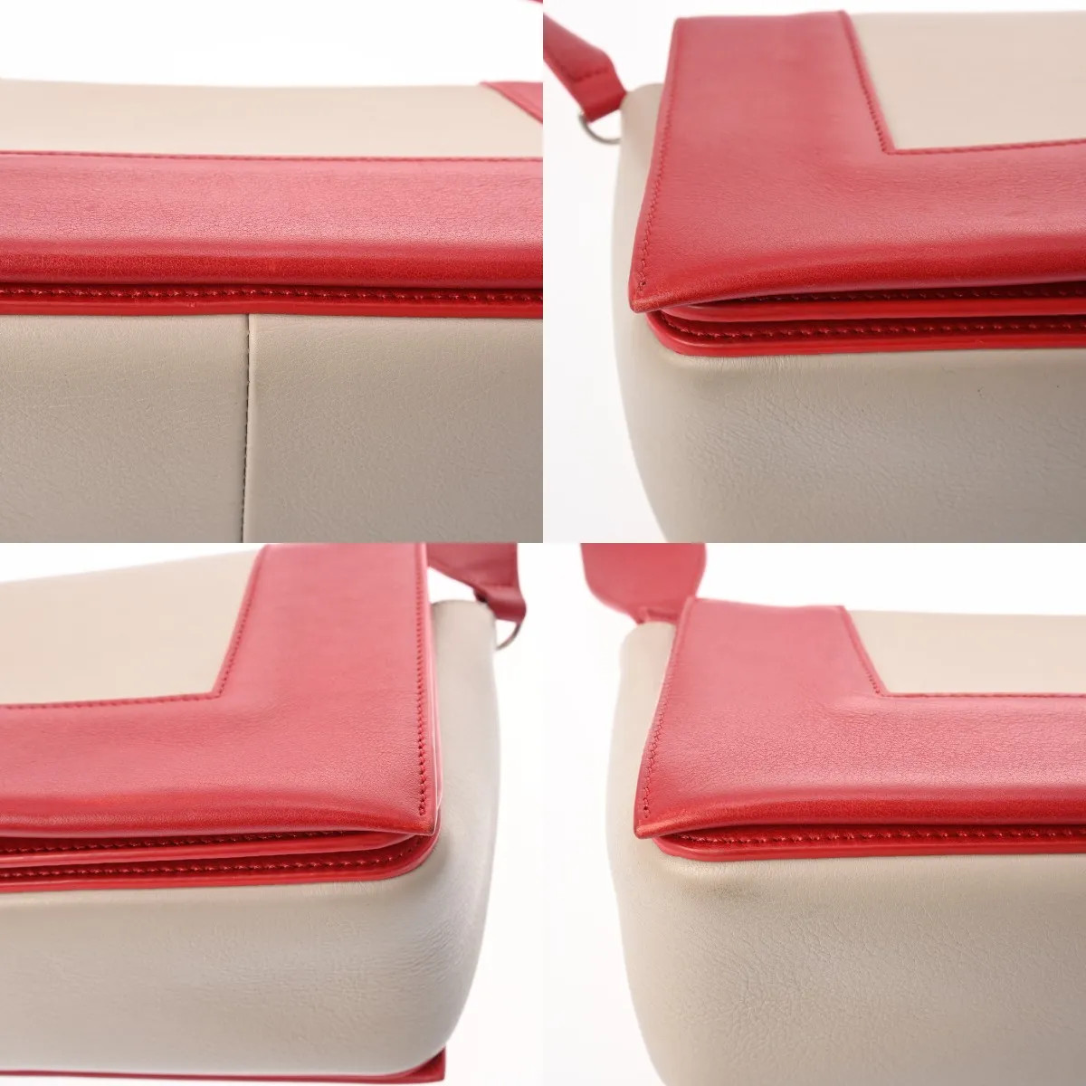 Celine Shoulder Bag Leather Red #WB7856