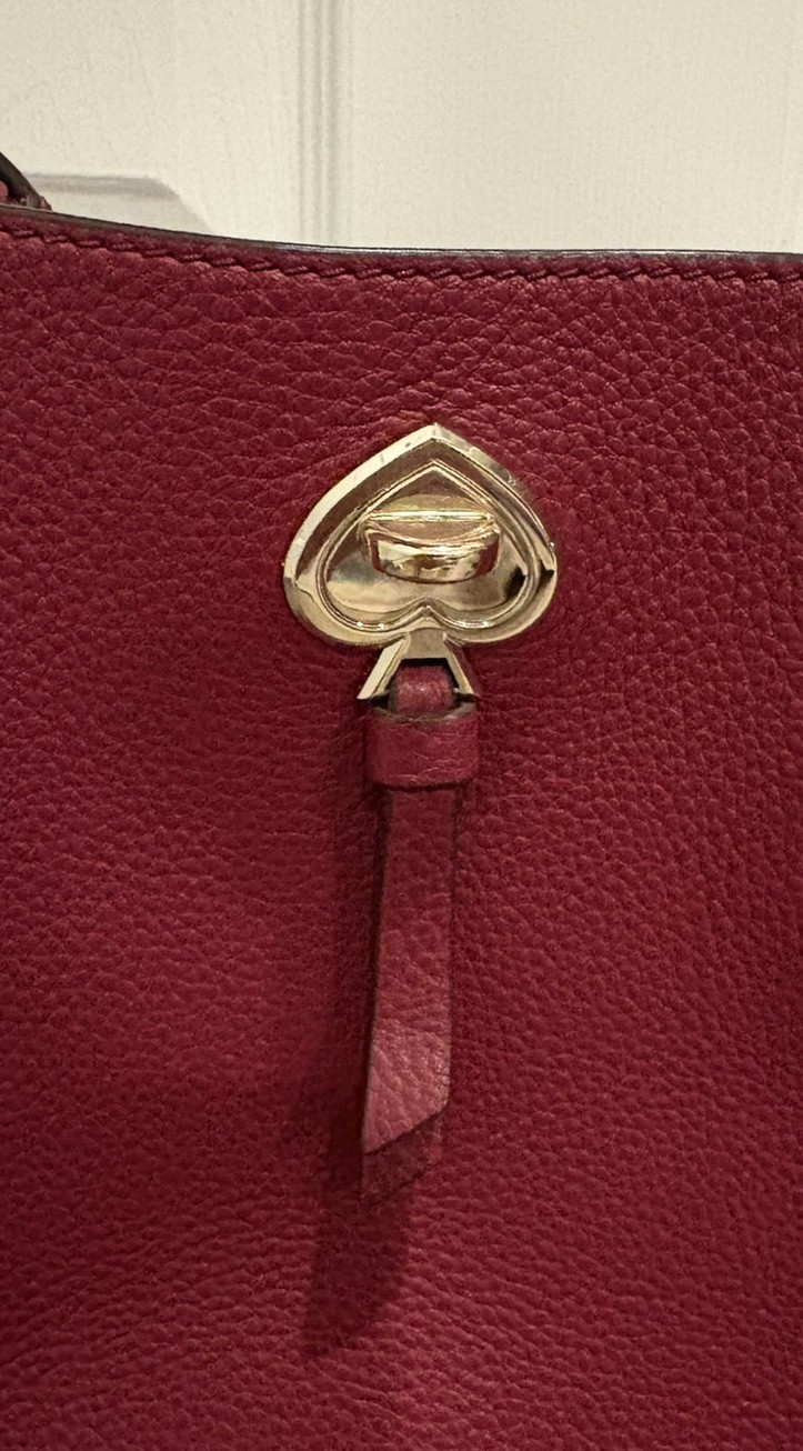 Kate Spade Marti Large Bucket Bag Shoulder Bag Burgundy Maroon Excellent Conditi