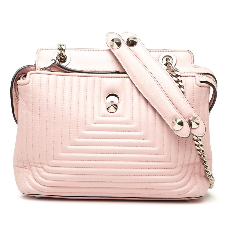 FENDI Dot Com Click Chain Shoulder Bag 8BN299 Pink Leather Women’s FENDI Used
