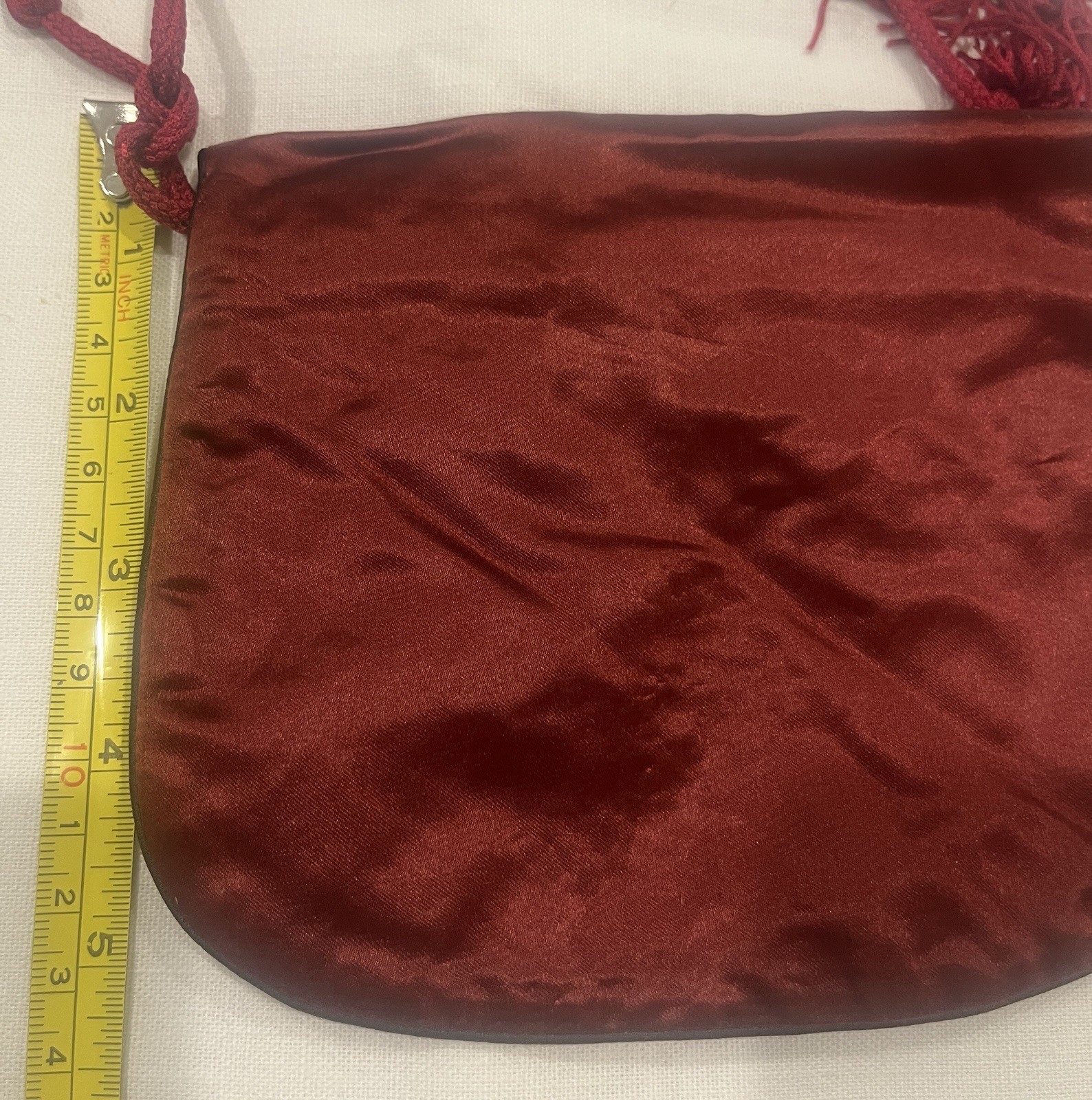 Vintage Chinese Asian Style Red Silk Birds Embroidered Mini Crossbody Purse