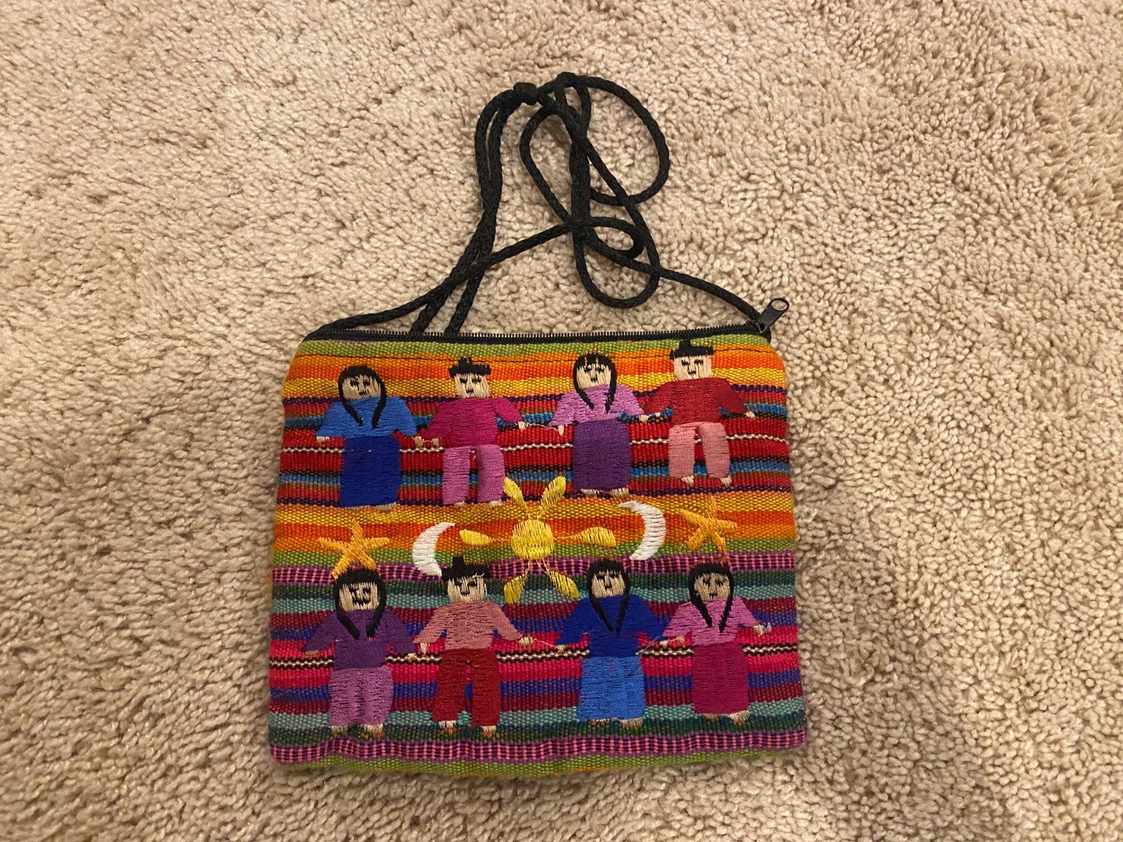 Traditional Mexican Artisanal Handbag with Multicolour Design