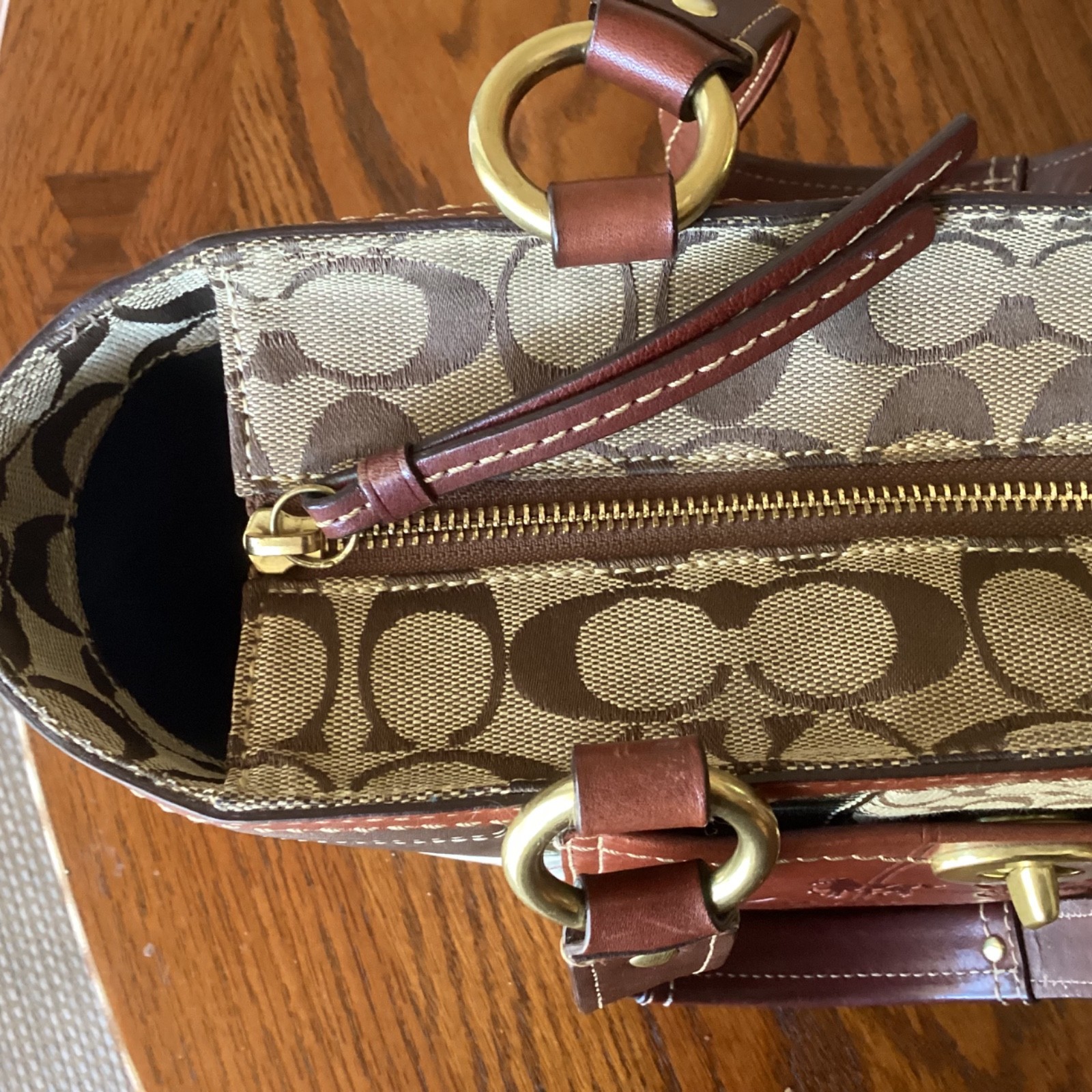 Coach Holiday Patchwork Gallery Tote 11358 Multicolor Leather w/Dust Bag vintage