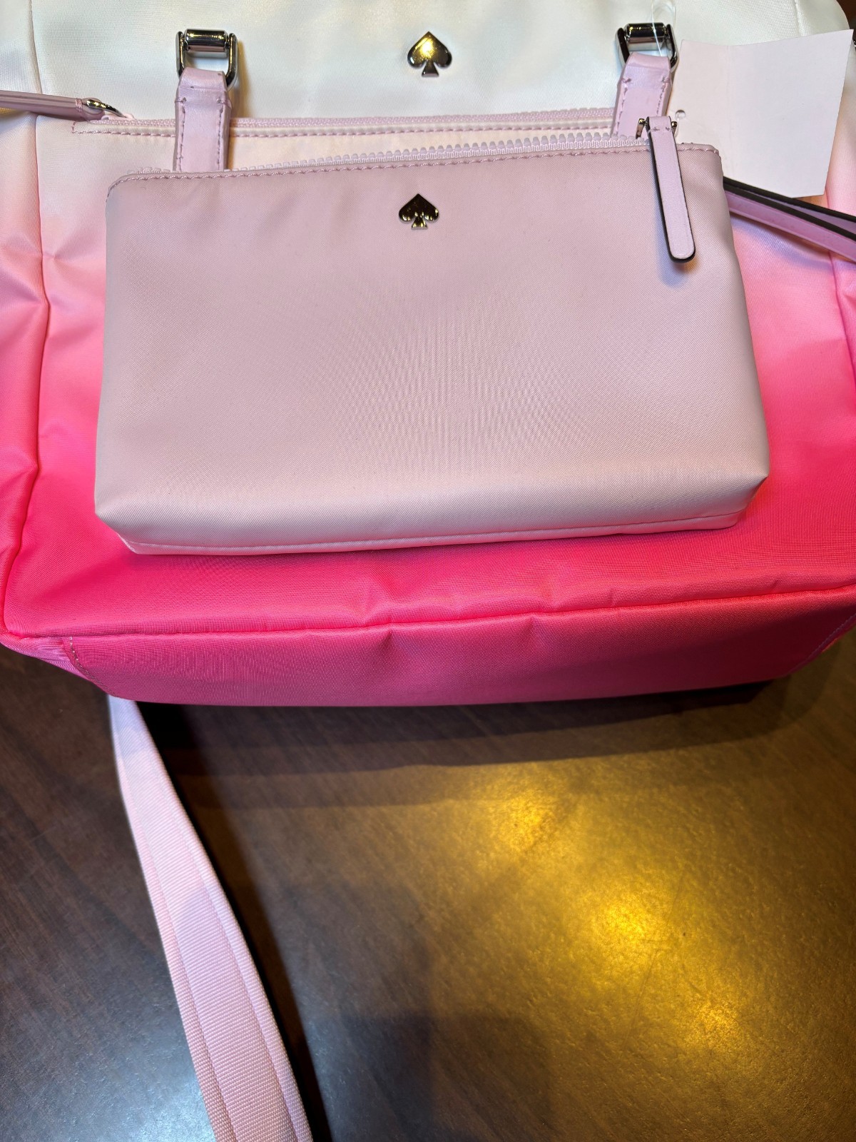 NEW Kate Spade Stachel Bag w/ Wallet Radiant Pink Ombre Removable Strap Top Zip