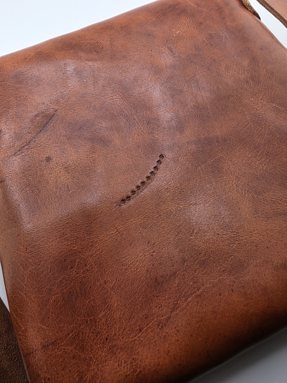 Vintage Leather tooled handcrafted crossbody bag
