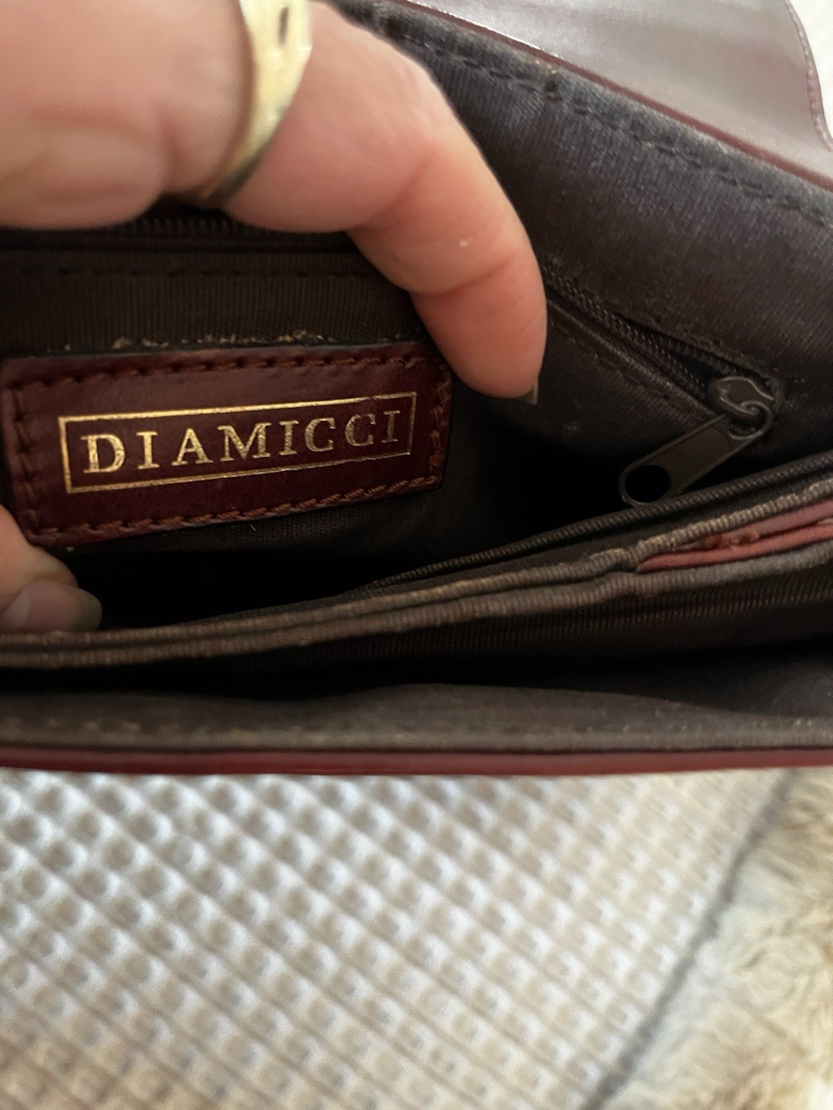 Rich Brown Burgundy, Leather Shoulder Bag Diamincci