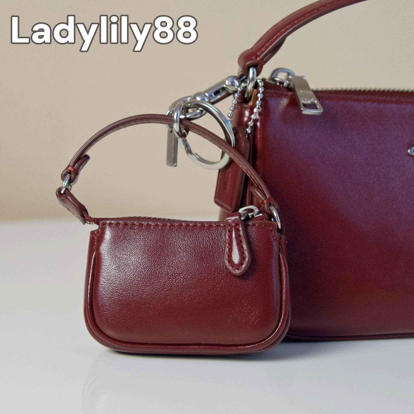 NWT Coach CCK95 Boxed Nolita 19 And Nolita Bag Charm Set Shiny Smooth Leather