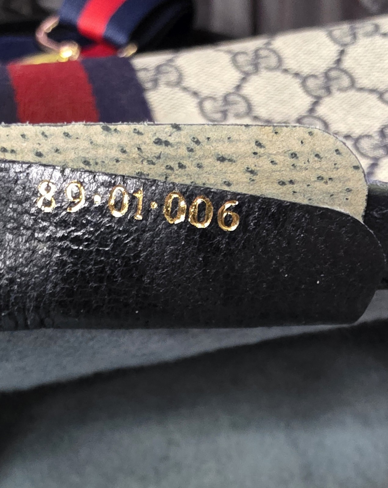 Gucci Vintage GG Web Clutch Blue Canvas
