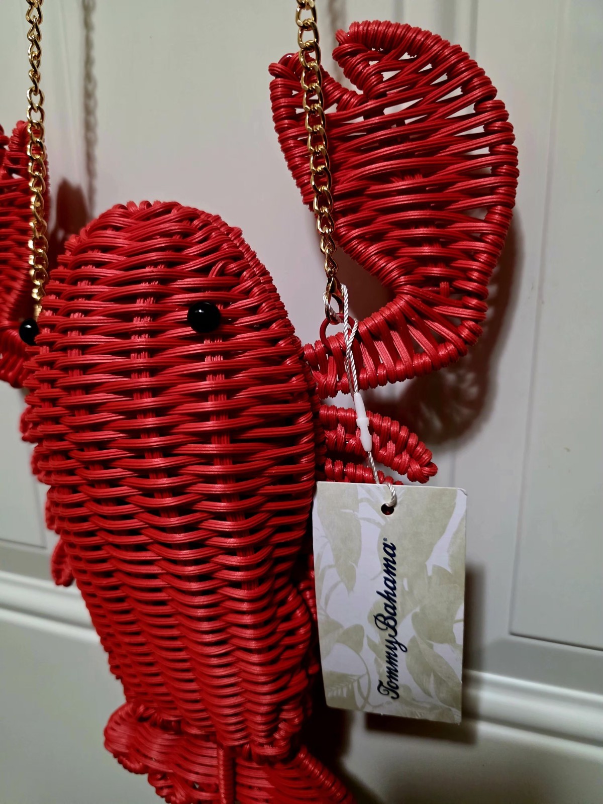 TOMMY BAHAMA VIRAL LOBSTER WOWEN CROSSBODY BAG RED NWT