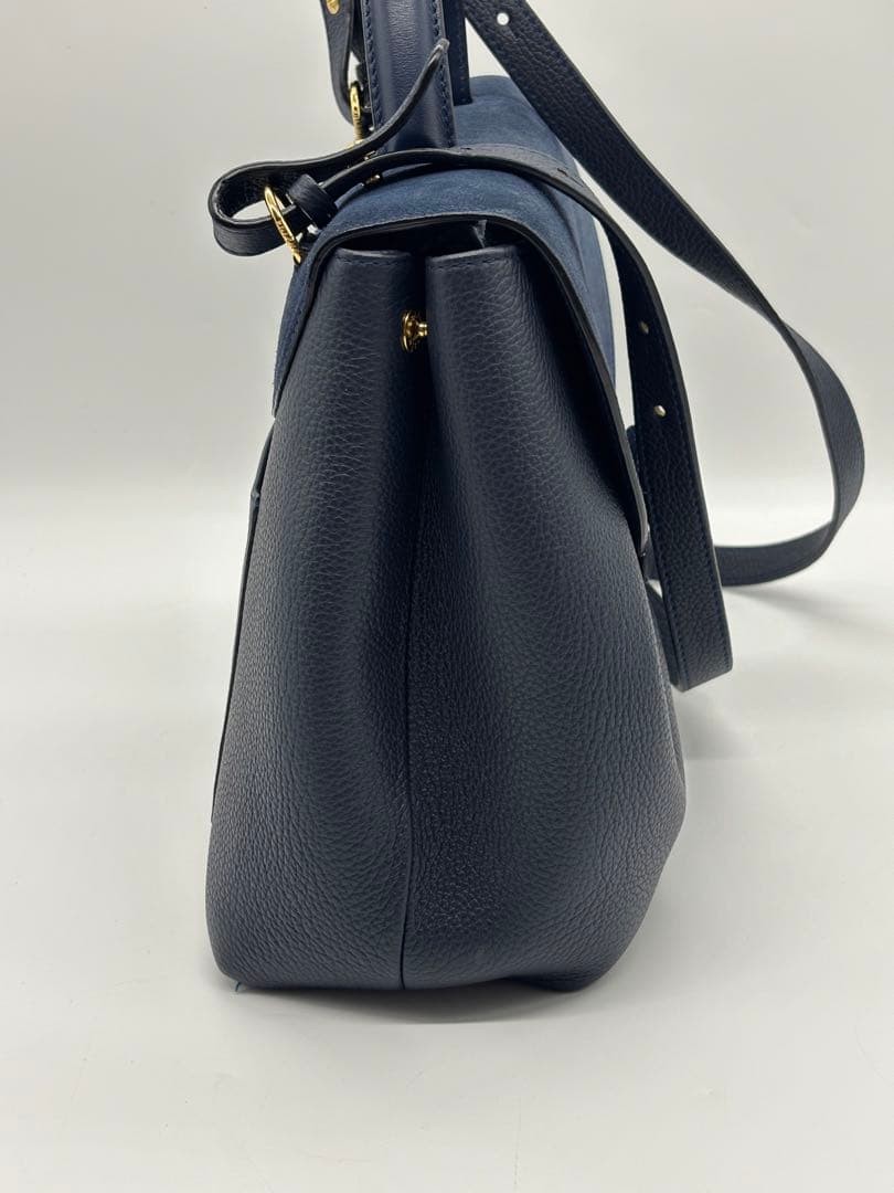 POLENE Num ro Un 2WAY shoulder handbag leather suede navy from Japan