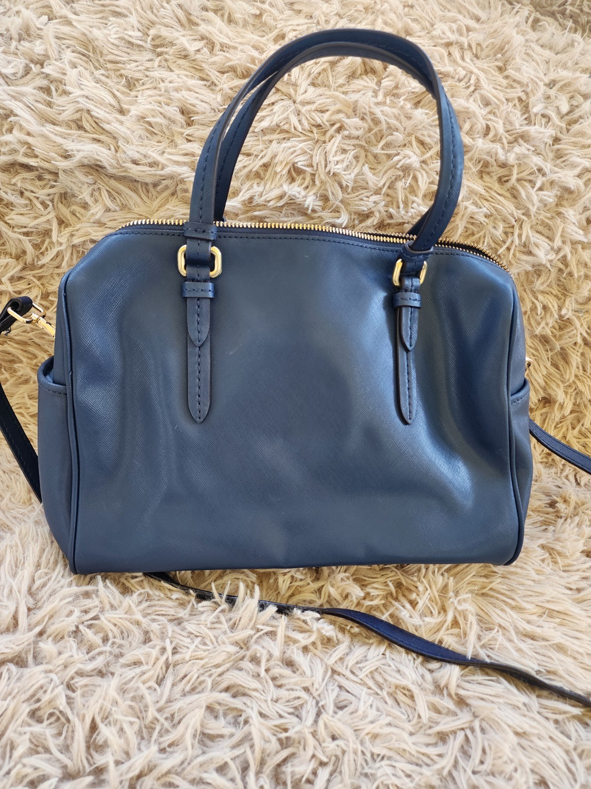 Coach Peyton Nancy Navy Blue Satchel Crossbody