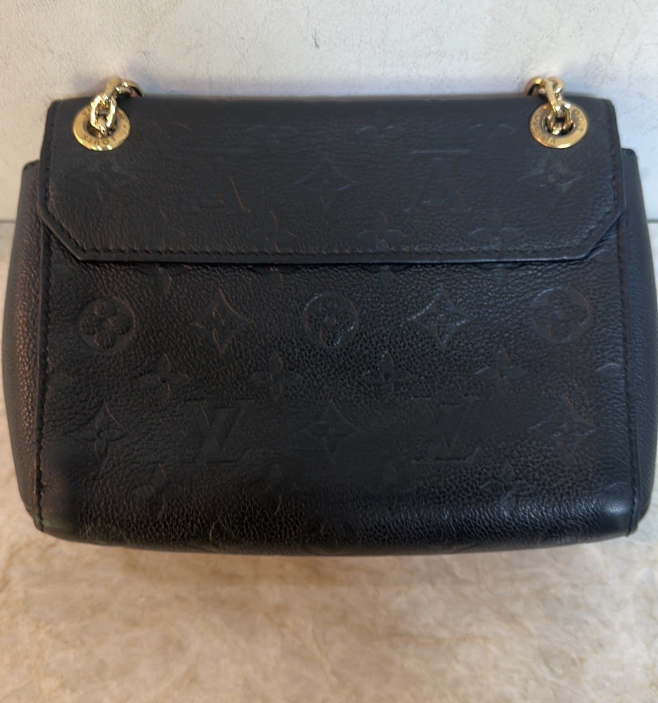 Authentic Louis Vuitton Vavin PM Empreinte Chain Shoulder Bag Black Gold