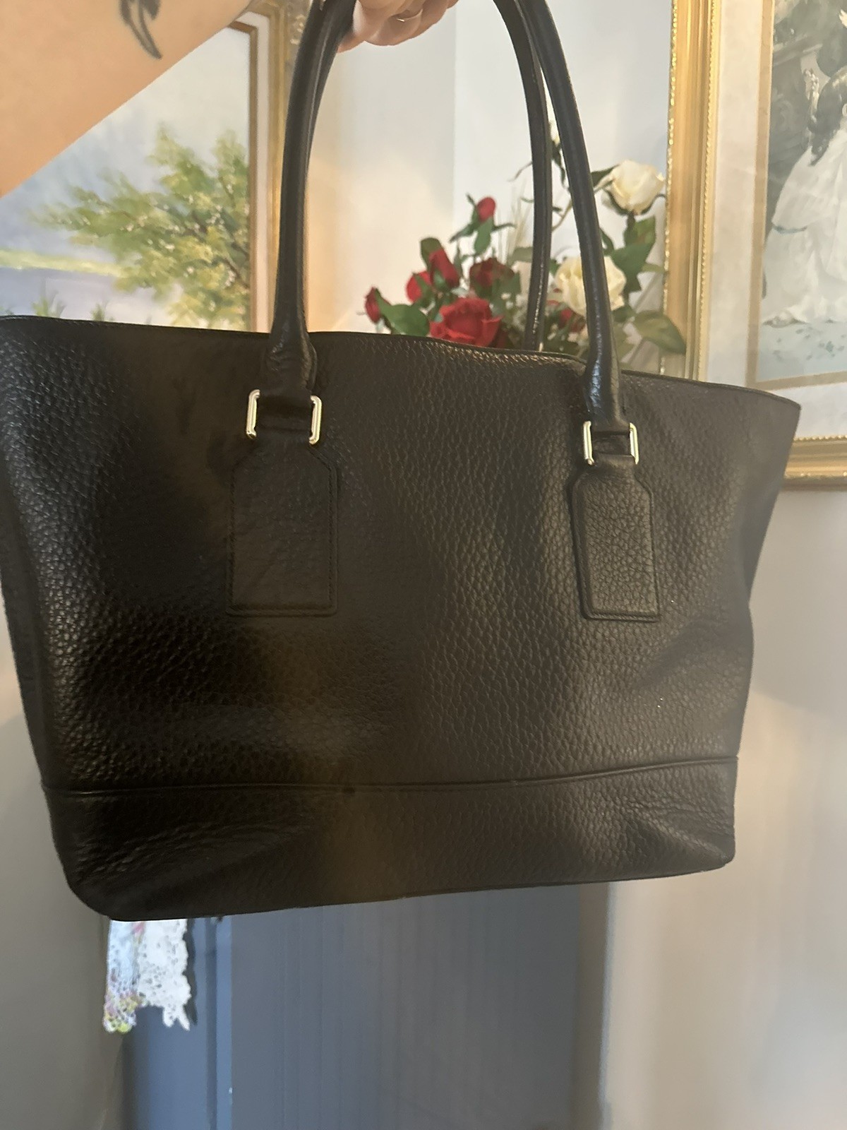 Kate Spade Bay Street Medium/Large Harmony Black Leather Tote Shoulder Bag Purse