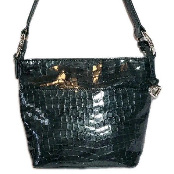 BRIGHTON CHER COLLECTION CHERIE JEWEL GREEN PATENT LEATHER SHOULDER HANDBAG NWOT