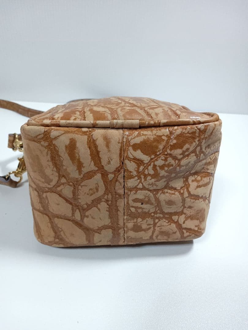 HIROFU Leather 2Way Mini Shoulder Bag with External Pocket, Excellent Condition