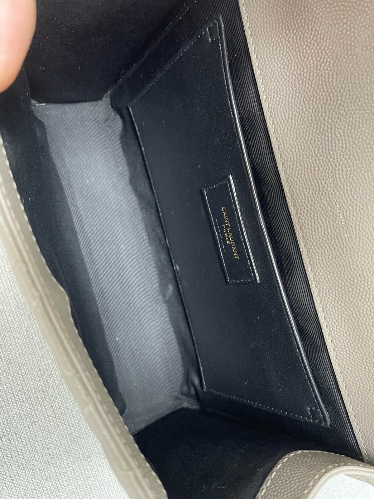 Saint Laurent Envelope Medium Grey Grained Caviar Leather Shoulder Crossbody Dut