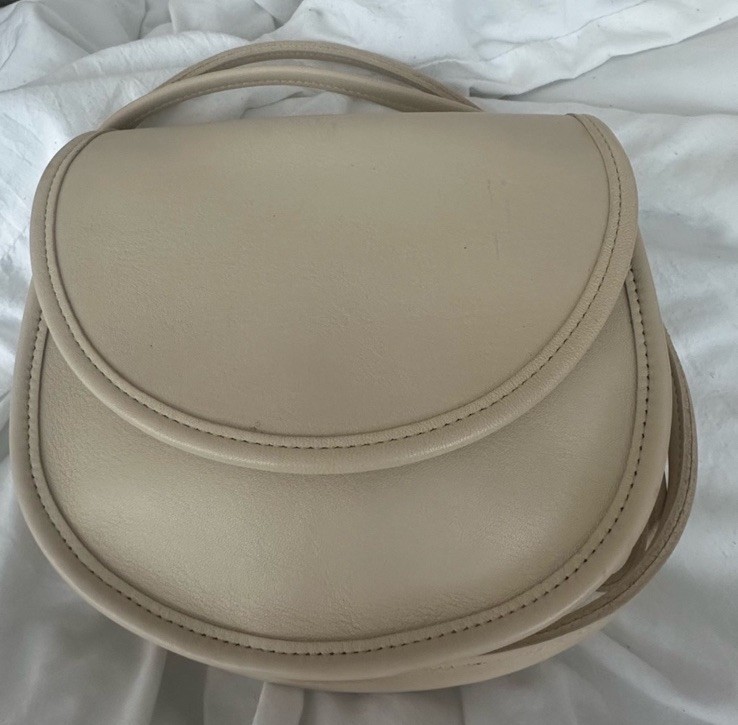 Vintage Coach Minimalist Casey Crossbody Saddle Bag In Bone