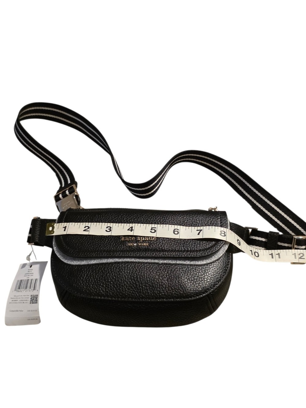 NWT Kate Spade Rosie Pebbled Leather Belt Bag Fanny Pack Crossbody Black KB712