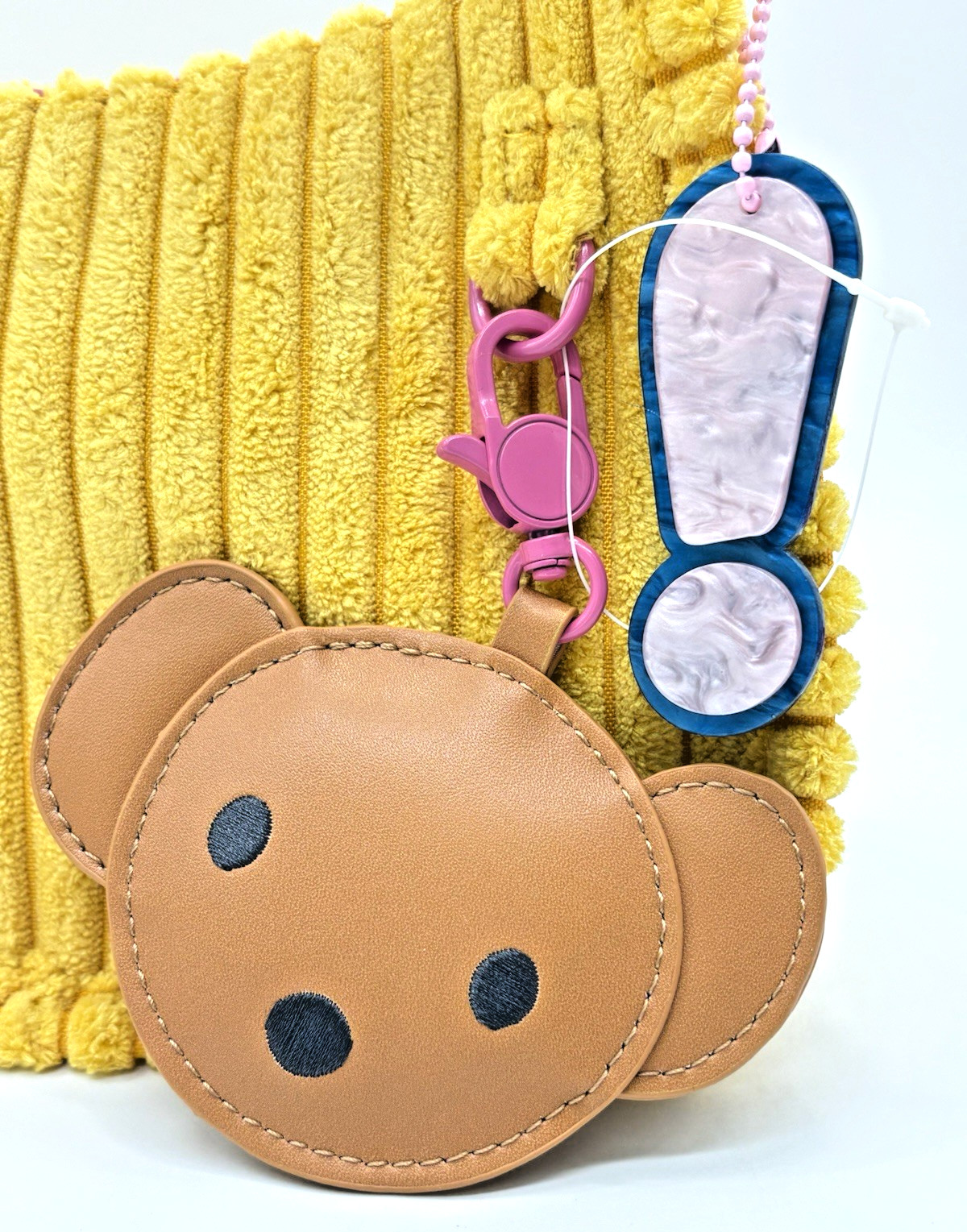 Whatever Makes You Happy Miffy Yellow Corduroy Baguette Shoulder Bag & Charm NWT