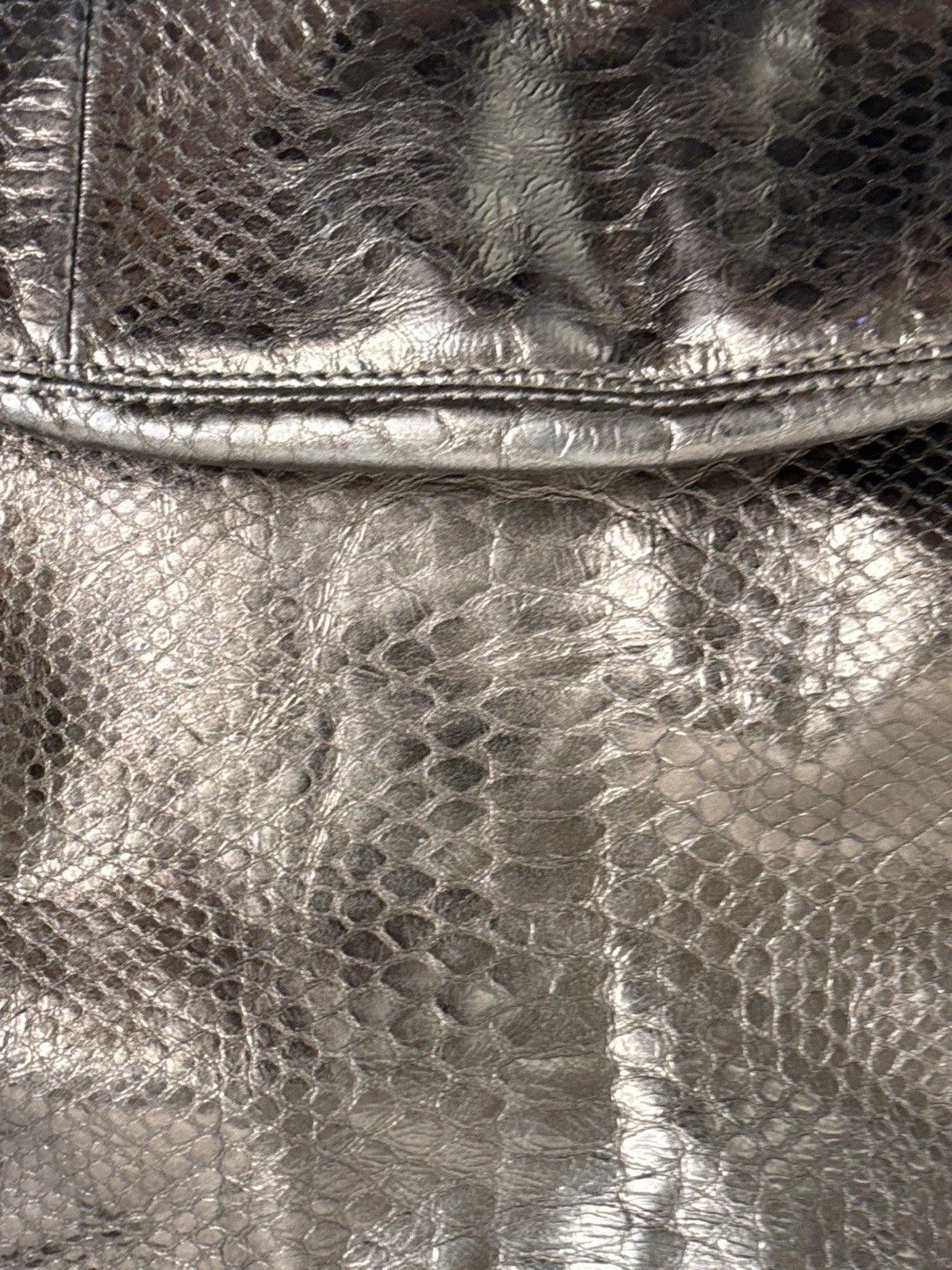 Michael Kors Bronze Metallic Snakeskin Embossed Hobo Shoulder Bag