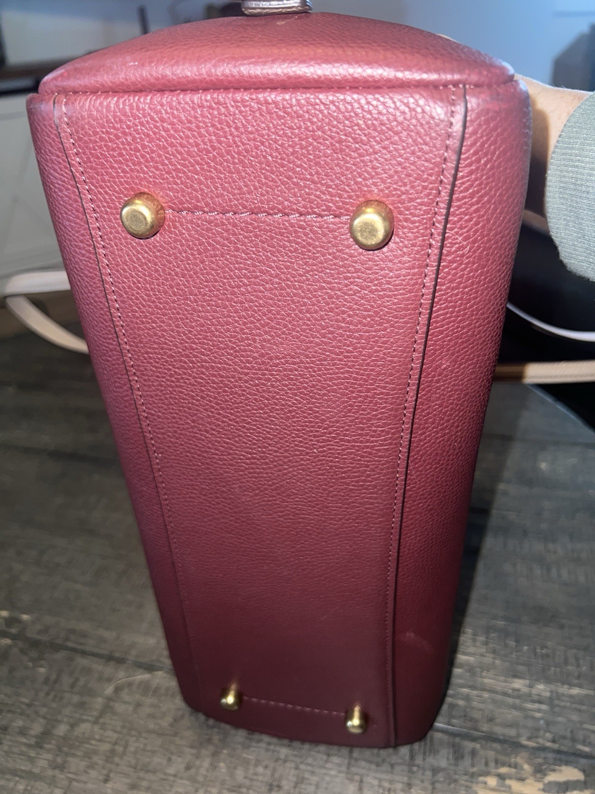 Coach Colorblock Pebbled Shoulder Bag, Burgundy Orange Beige, gorgeous!!