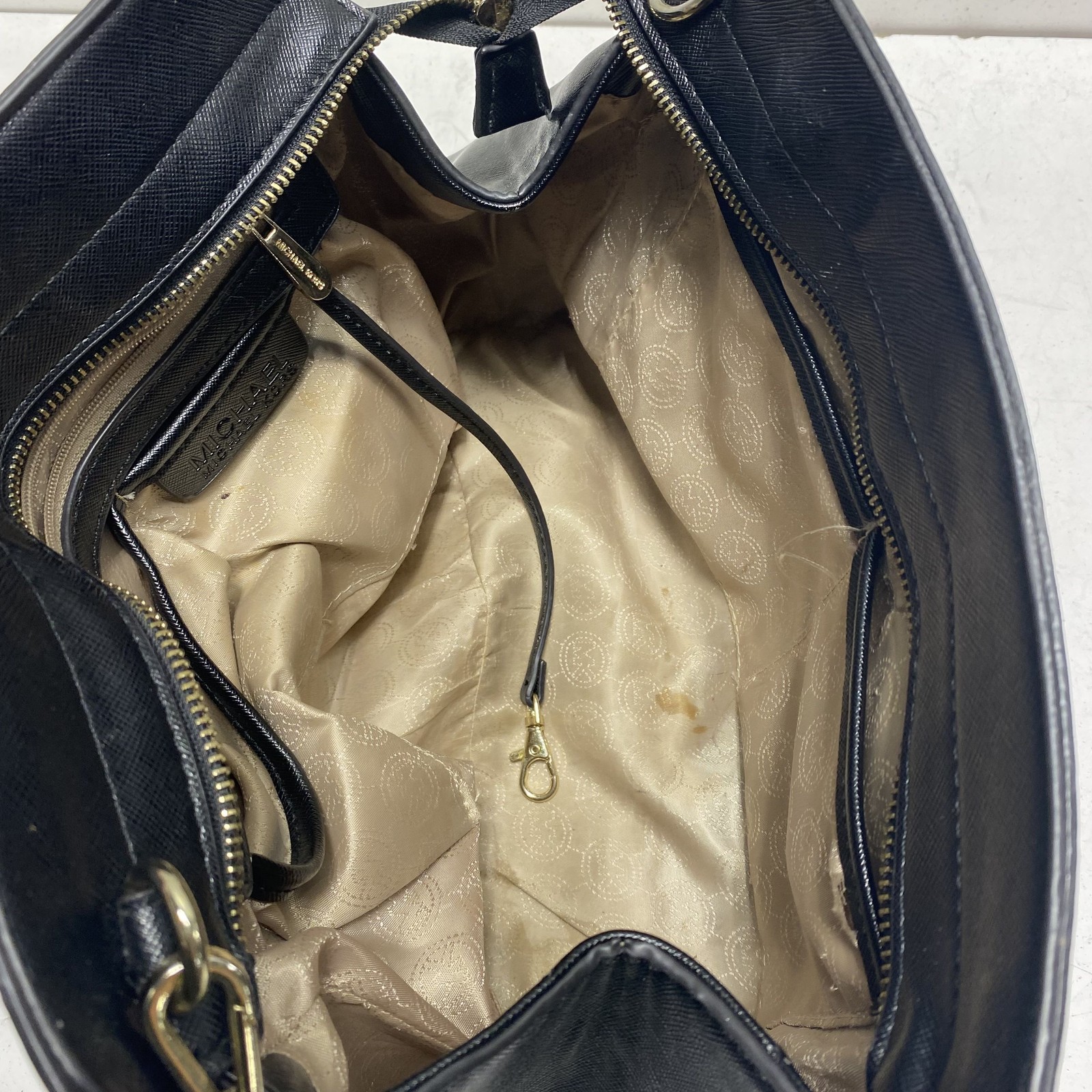 Michael Kors Pink Saffiano Leather Selma Satchel Bag Gold Hardware