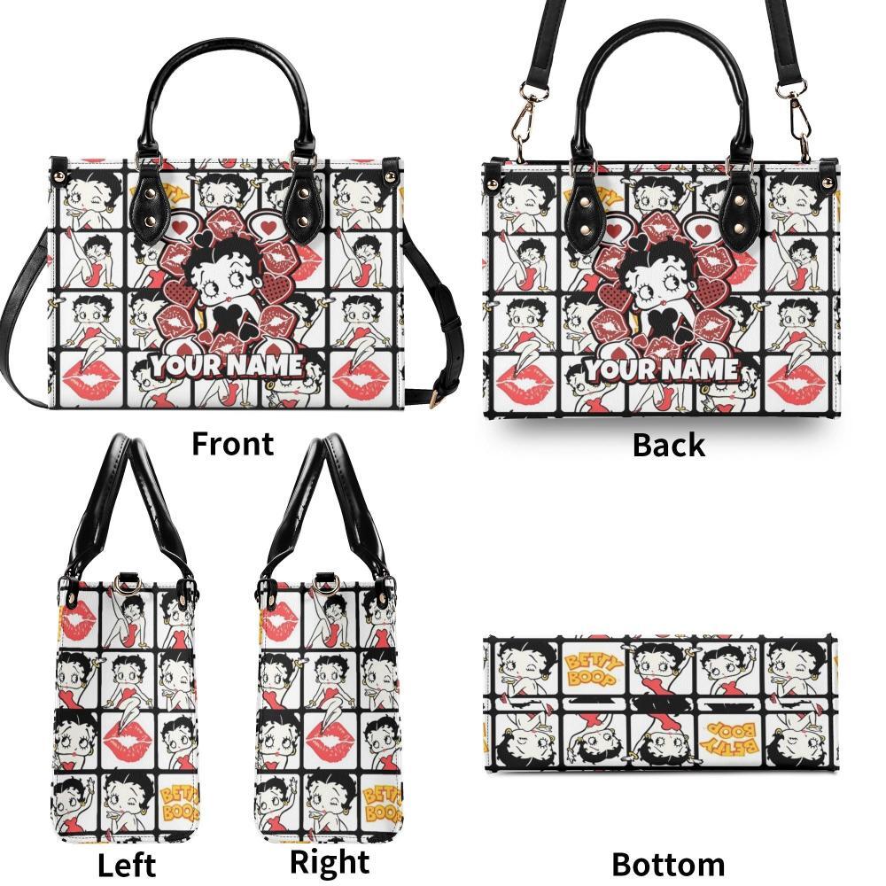 Personalized Betty Boop Leather Handbag, Handbag Gift for Woman, Valentine Gift