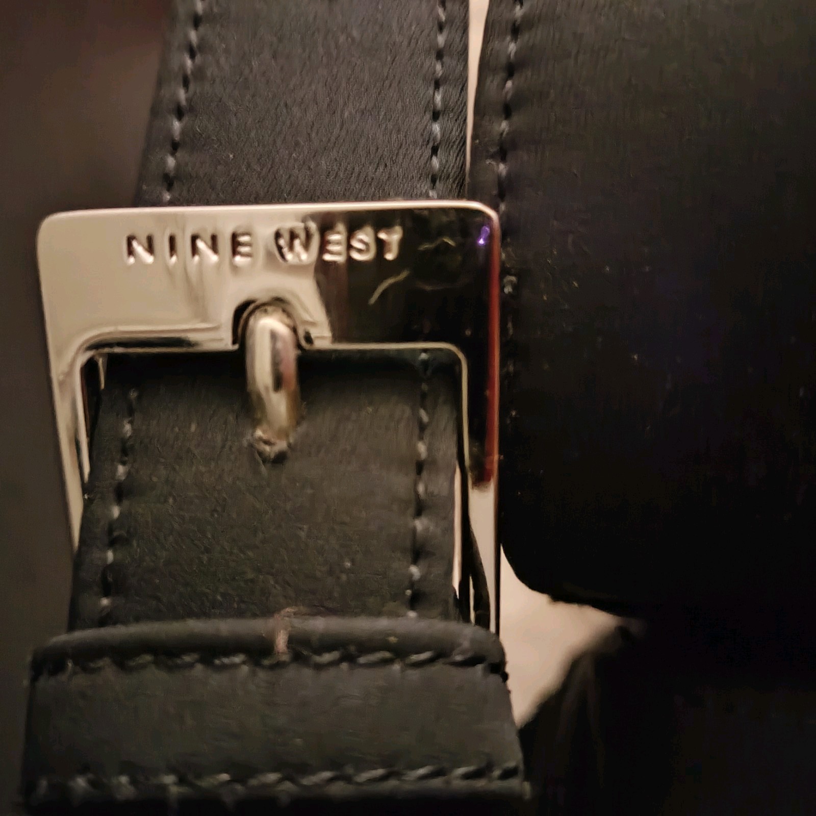 Nine West Black Microfiber Crossbody Bag Flap and Zipper Purse FREE SHIPPING