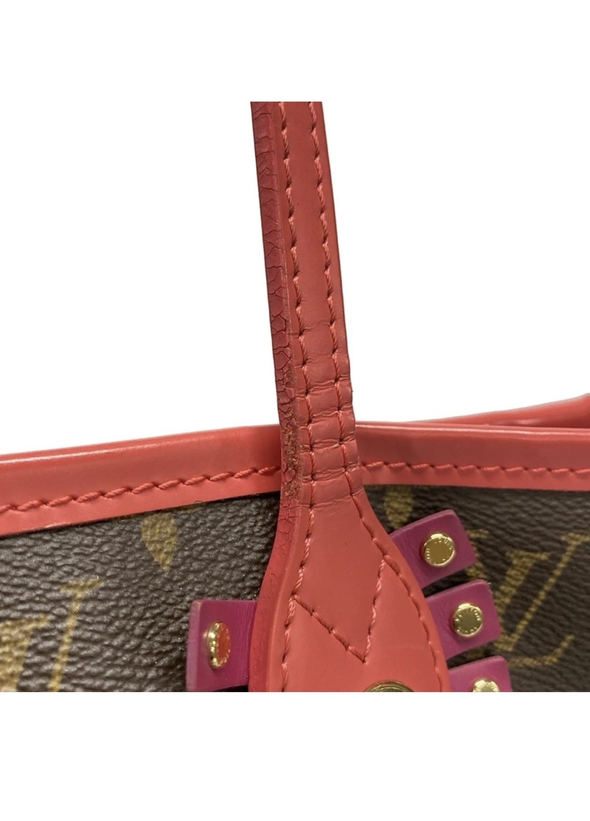 Authentic Louis Vuitton Neverfull MM Monogram Red Interior Tote Flamingo Totem