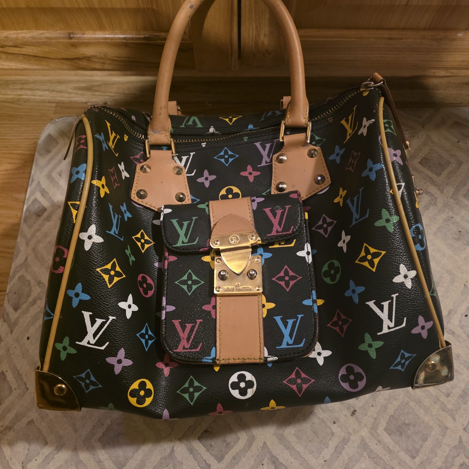 Louis vuitton Murakami Monogram Black Multicolor Speedy 30 Bag 2010 Virgil