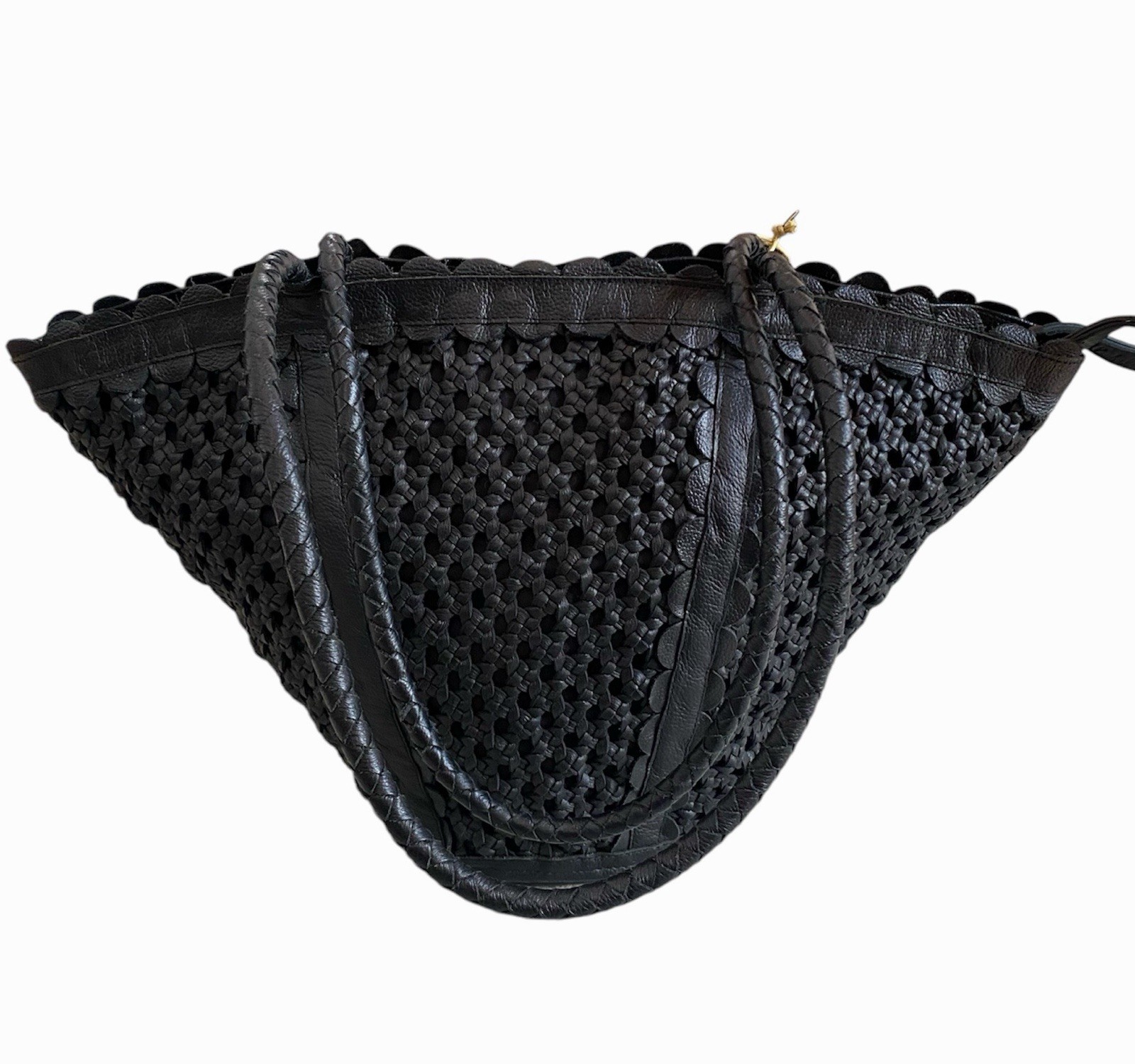 Cleobella Renata Woven Leather Tote(Black)