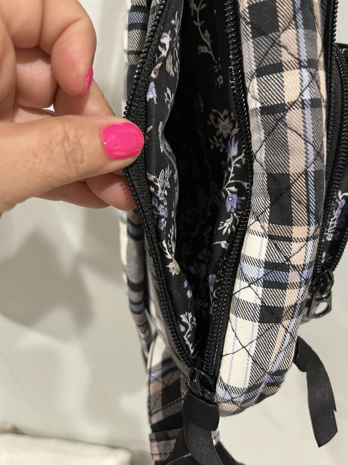 Vera Bradley Perfectly Plaid Essential Sling Backpack Crossbody Bag NWT