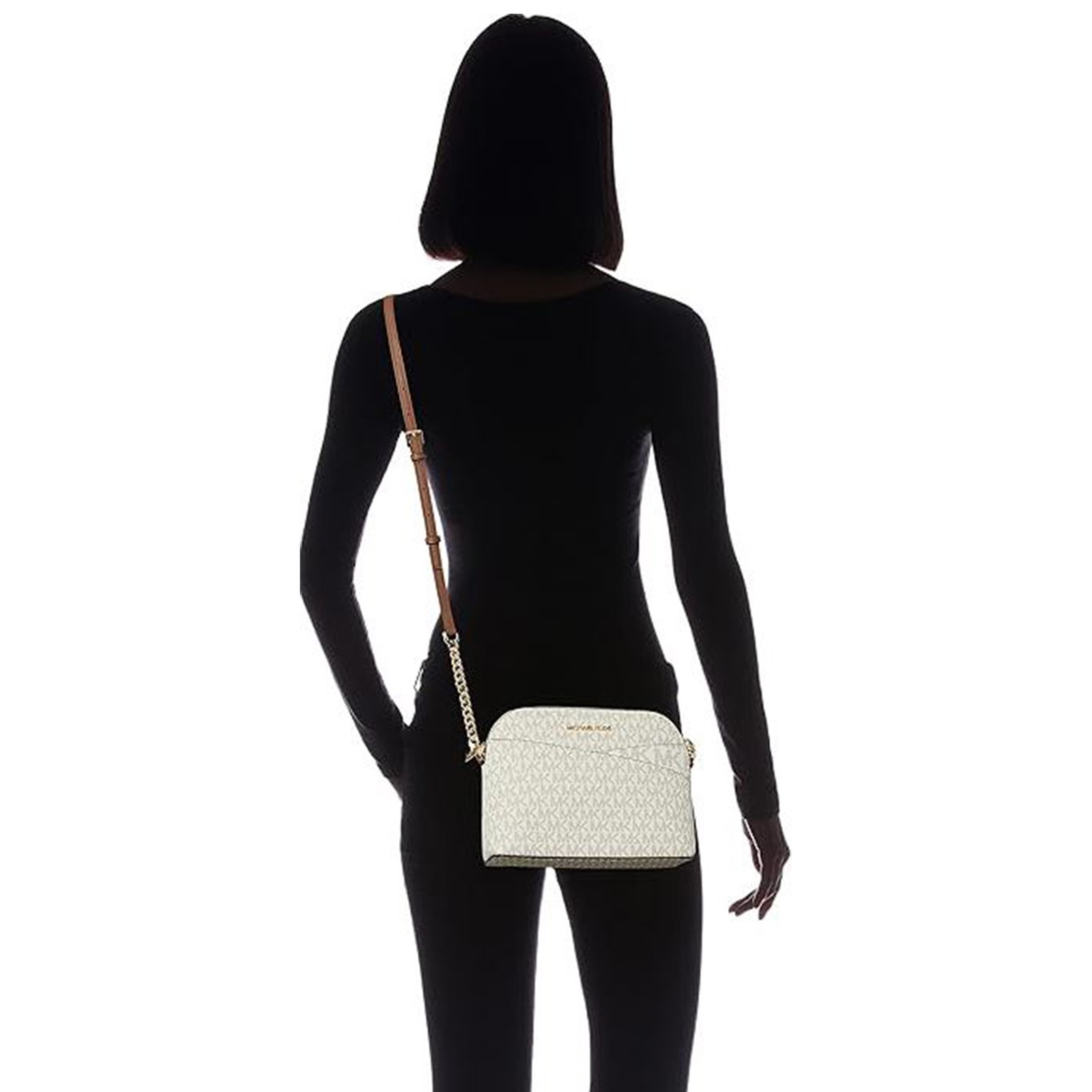 Michael Kors Jet Set Medium Crossbody Leather Handbag (VANILLA) 35F1GTVC6B-150