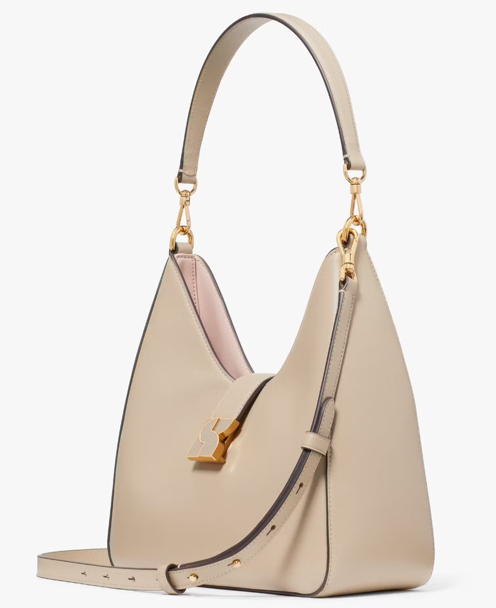 NWB Kate Spade Dakota Hobo Beige Leather KG498 Shoulder Purse $398 Gift Bag F
