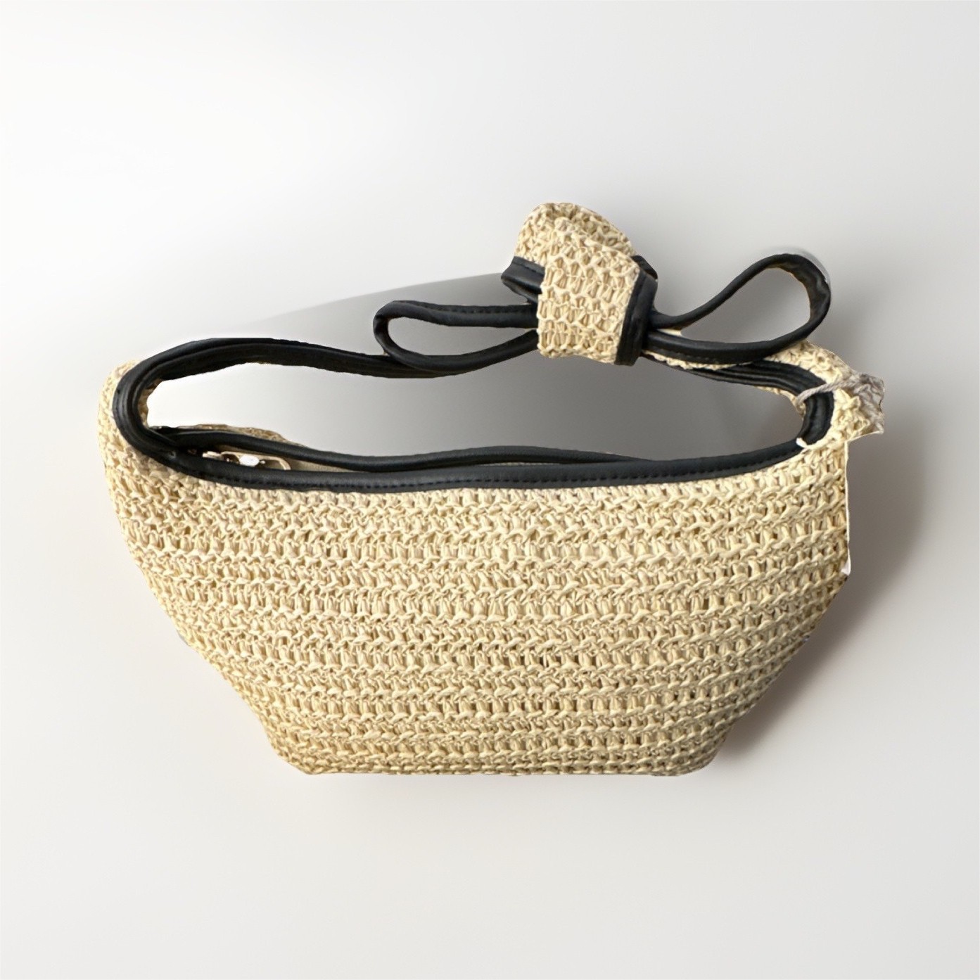 Target Brands Beige Woven Eco Friendly Shoulder Bag with Tie Closure