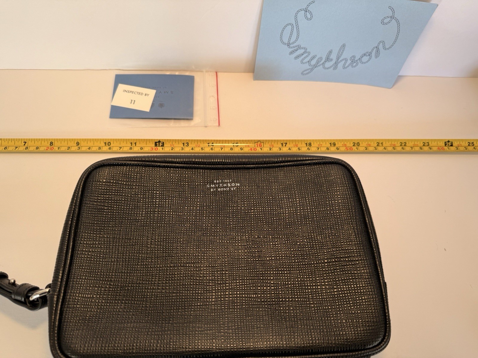 Smythson Of Bond Street Leather Black Clutch Organizer