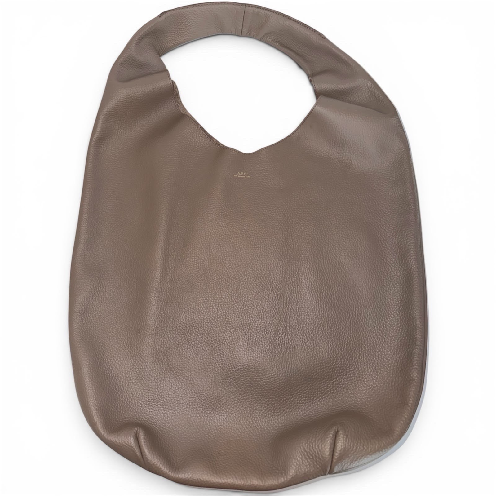 A.P.C. Le Neige Grained Leather Tote Bag in Dark Taupe