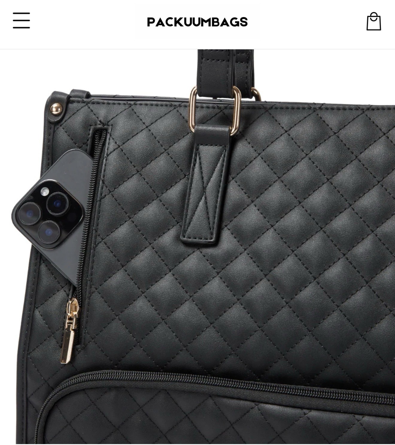 Packuumbags 3 In1 Women’s Tote bag (Black) NWT Sealed Authentic Original